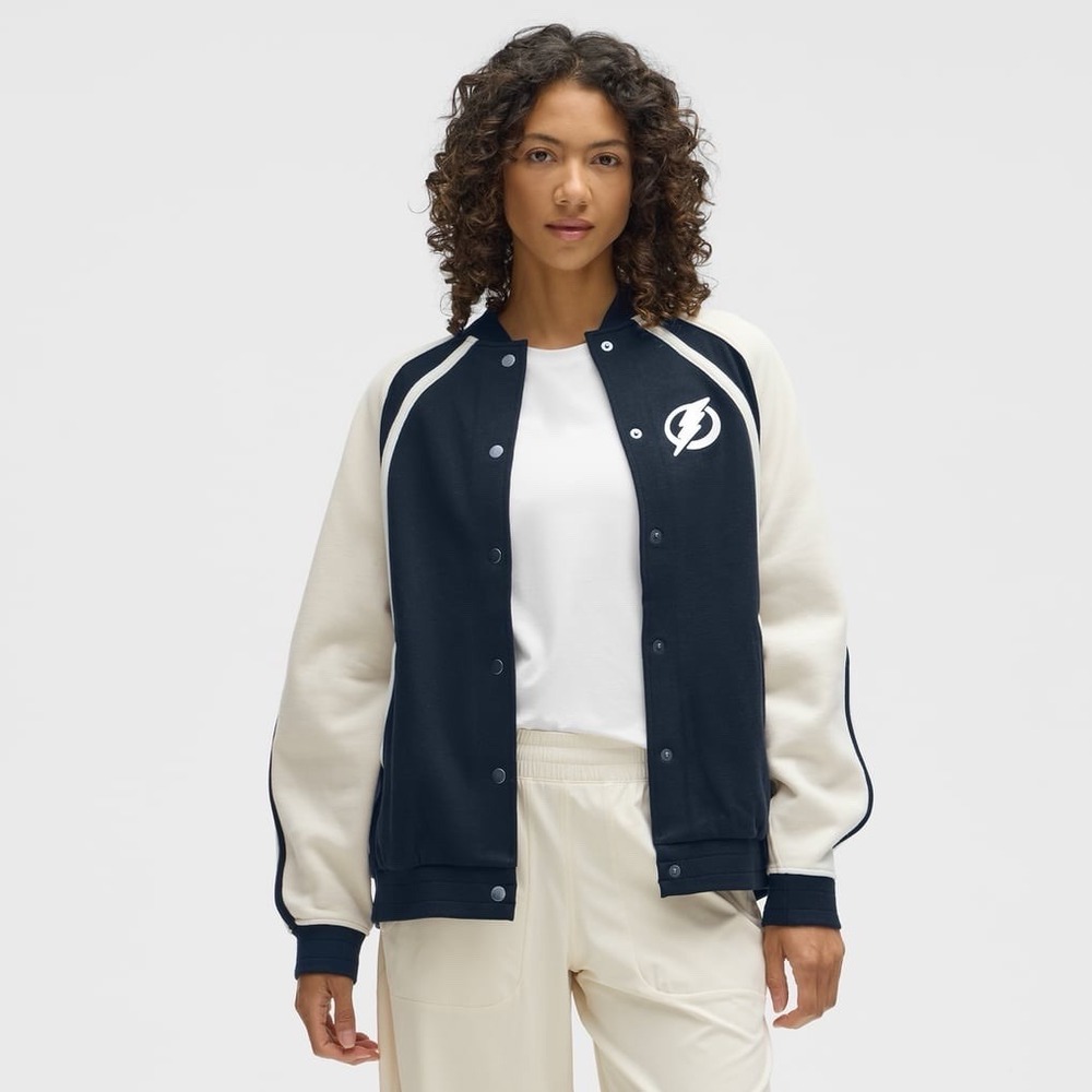 $200 Lululemon x Tampa Bay Lightning XL/XXL Oversized Snap Varsity NHL Jacket